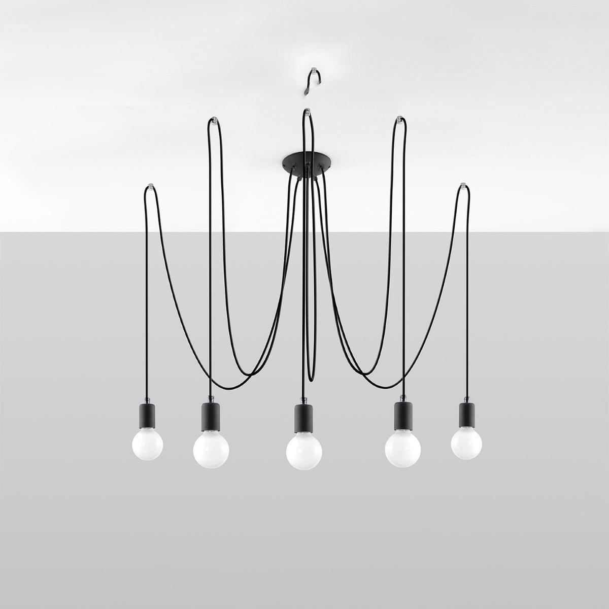 EDISON 5 Kronleuchter – Schwarz
