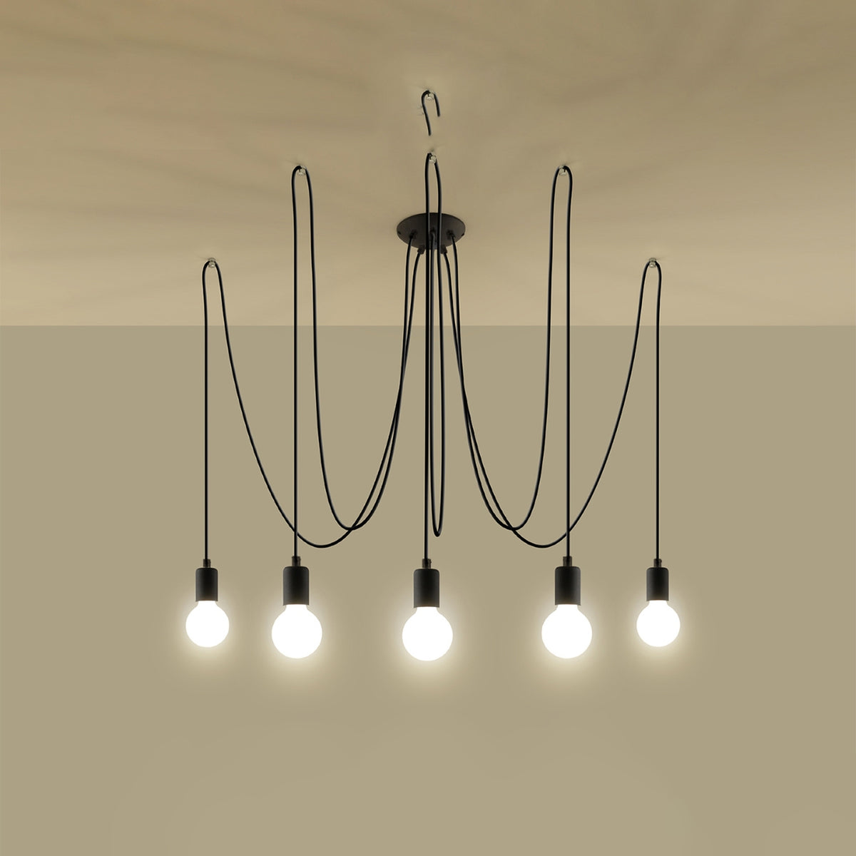EDISON 5 Kronleuchter – Schwarz