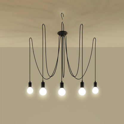 EDISON 5 Kronleuchter – Schwarz