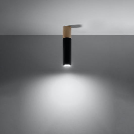 PABLO Deckenleuchte – Schwarz / Naturholz