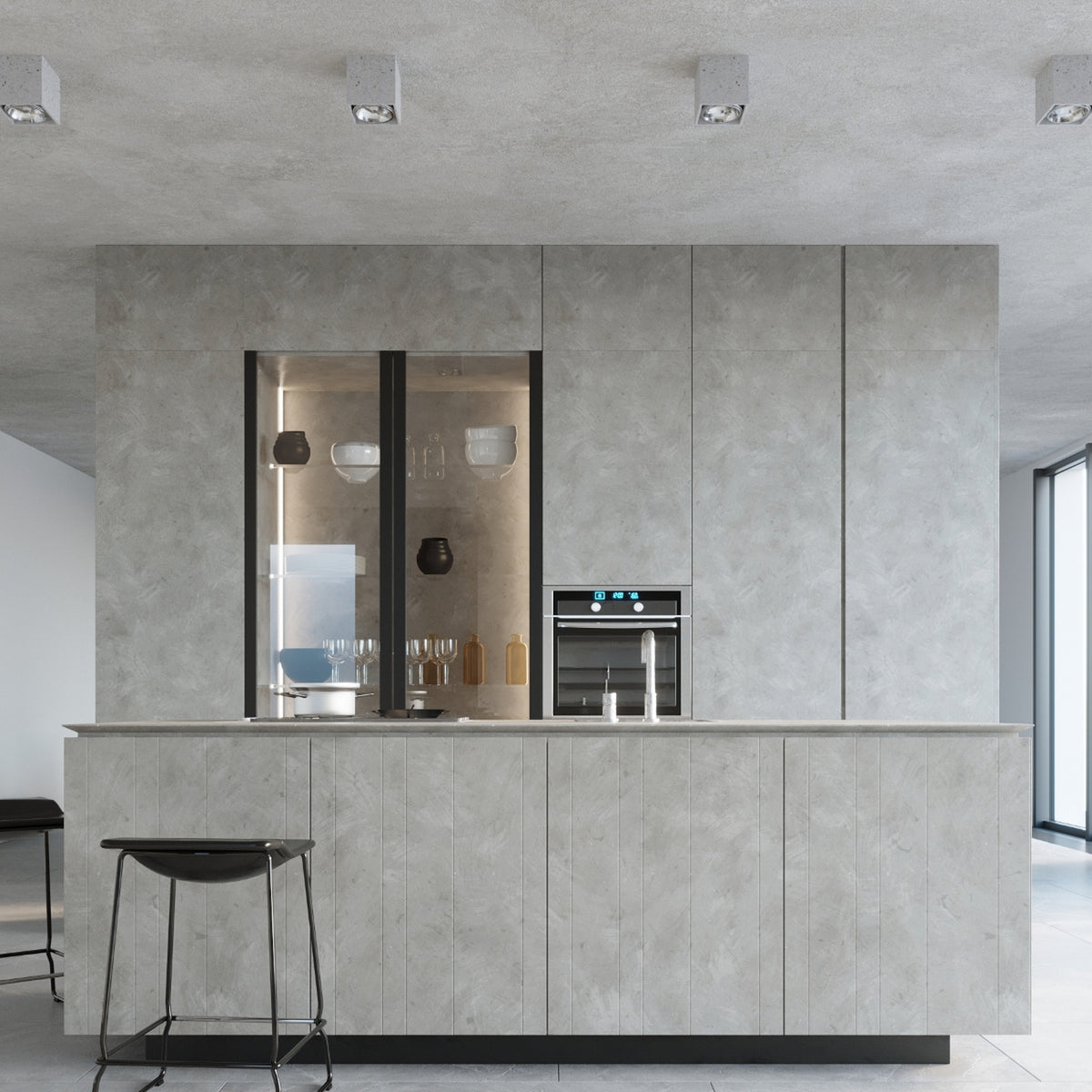 VALDE Beton Deckenleuchte – Grau