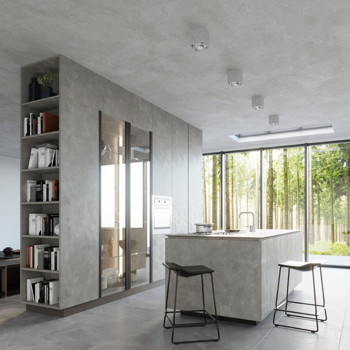 VALDE Beton Deckenleuchte – Grau