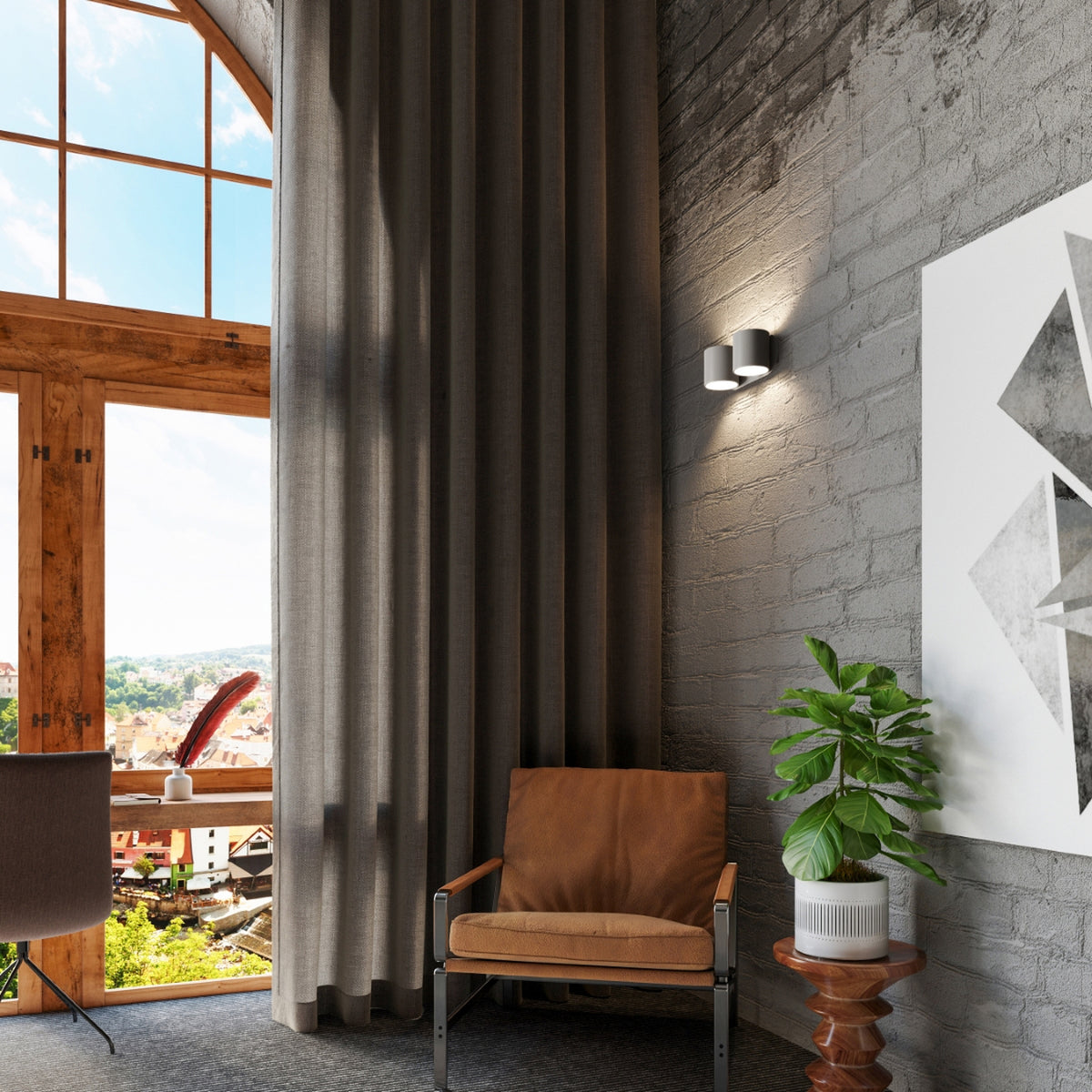 ORBIS 2 Wandleuchte – Grau