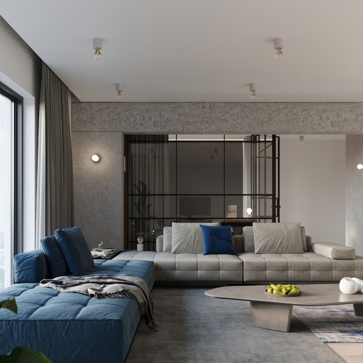 SALGADO Beton Deckenleuchte – Grau