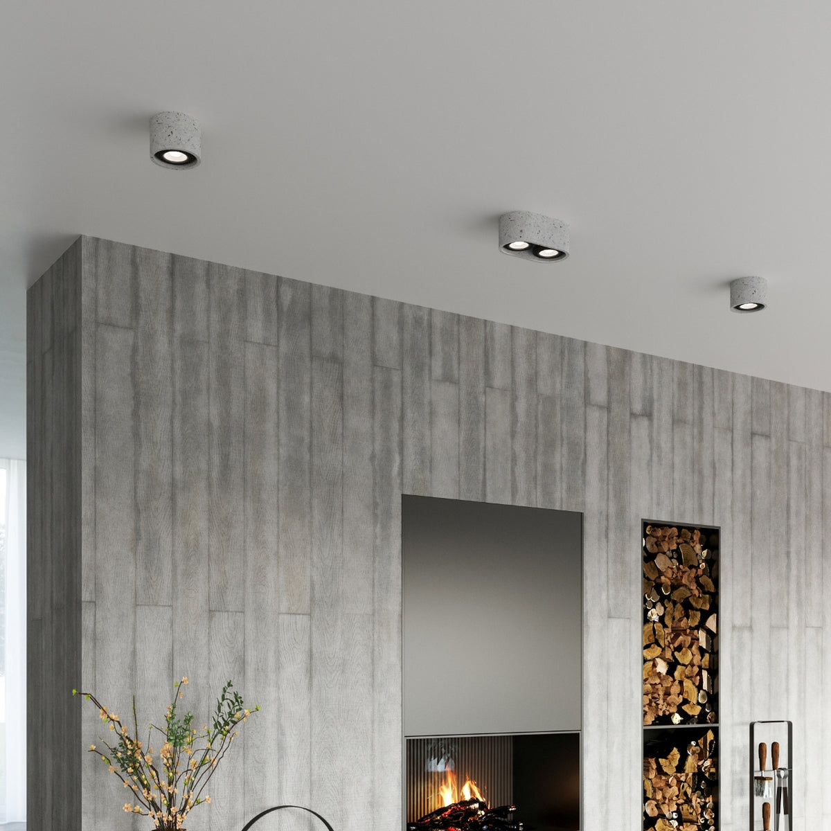 BASIC 1 Beton Deckenleuchte – Grau