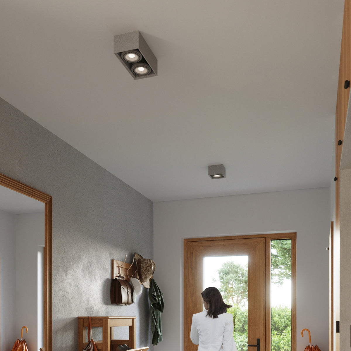 QUATRO 1 Beton Deckenleuchte – Grau