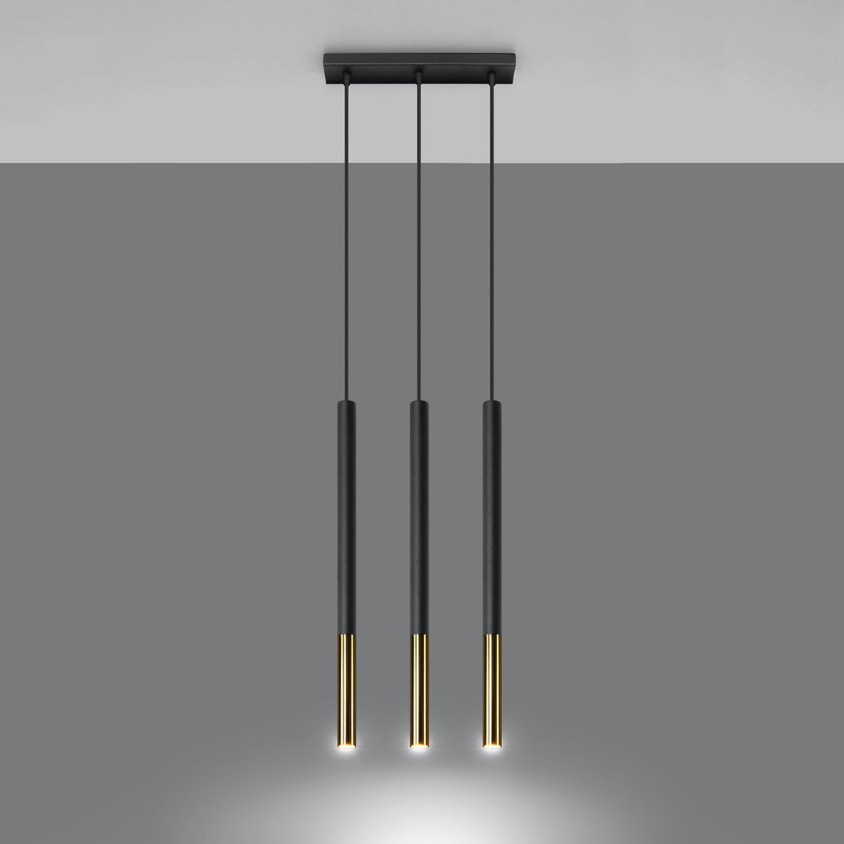 MOZAICA 3L Pendelleuchte – Schwarz / Gold