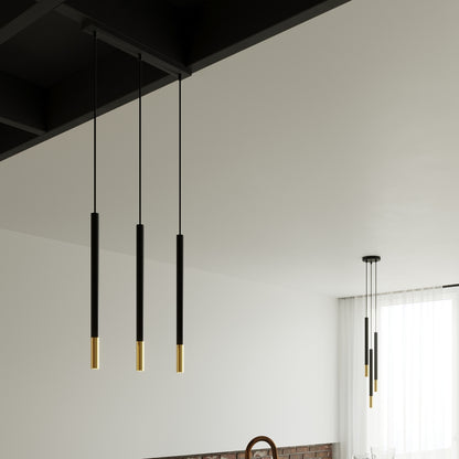 MOZAICA 3P Pendelleuchte – Schwarz / Gold