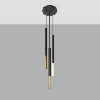 MOZAICA 3P Pendelleuchte – Schwarz / Gold