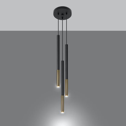 MOZAICA 3P Pendelleuchte – Schwarz / Gold