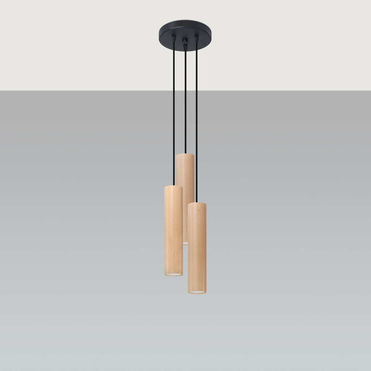 LINO 3P Pendelleuchte – Naturholz