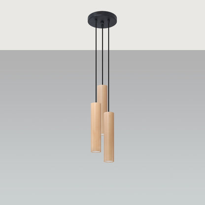 LINO 3P Pendelleuchte – Naturholz
