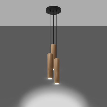 LINO 3P Pendelleuchte – Naturholz