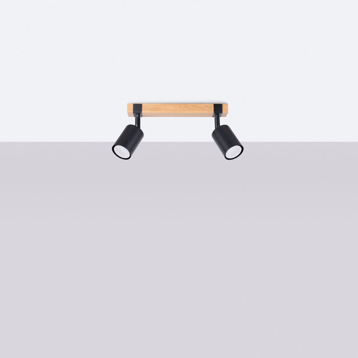 FAGER 2 Deckenleuchte – Schwarz / Naturholz