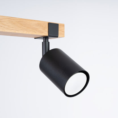 FAGER 2 Deckenleuchte – Schwarz / Naturholz