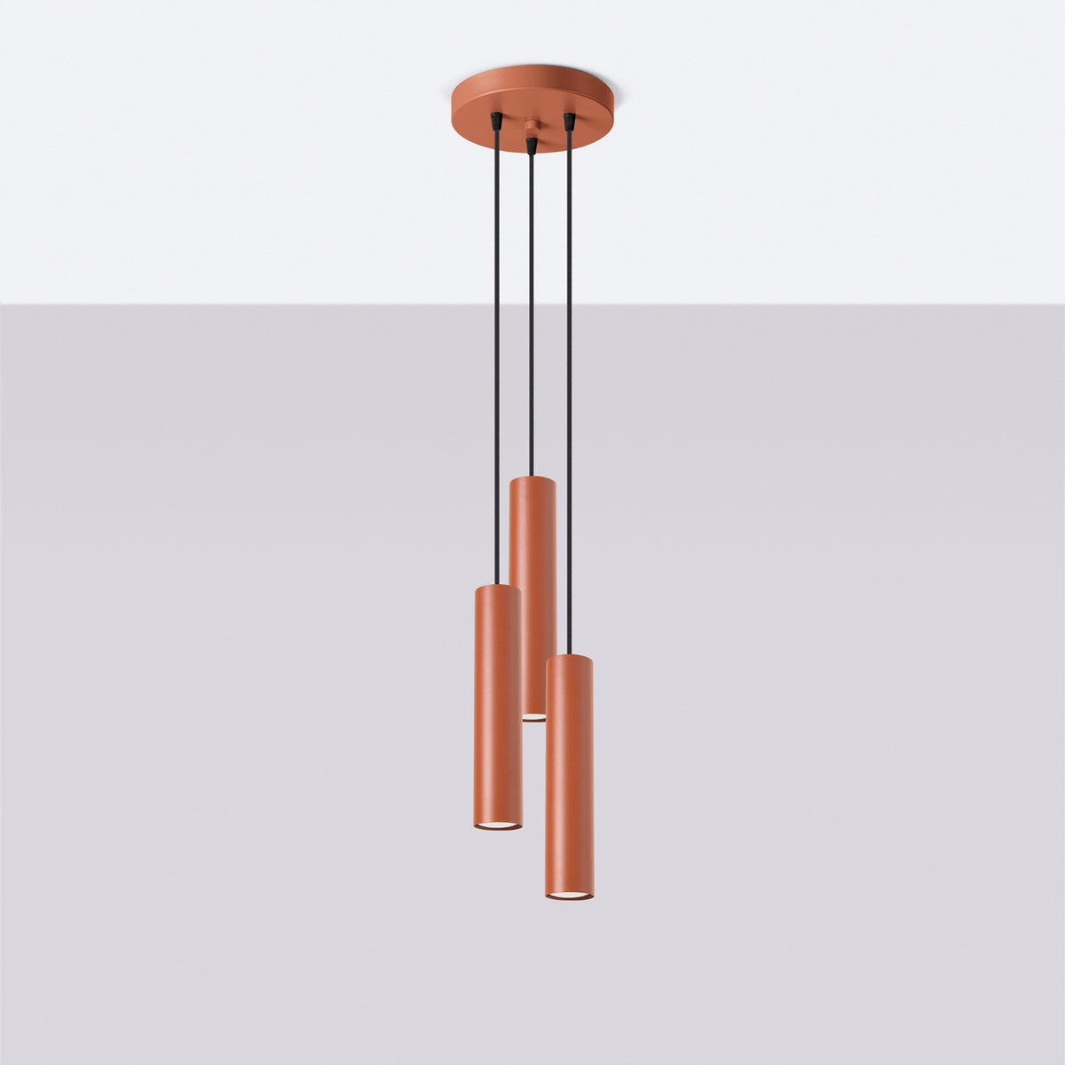 LAGOS 3P Pendelleuchte – Rot Ocker