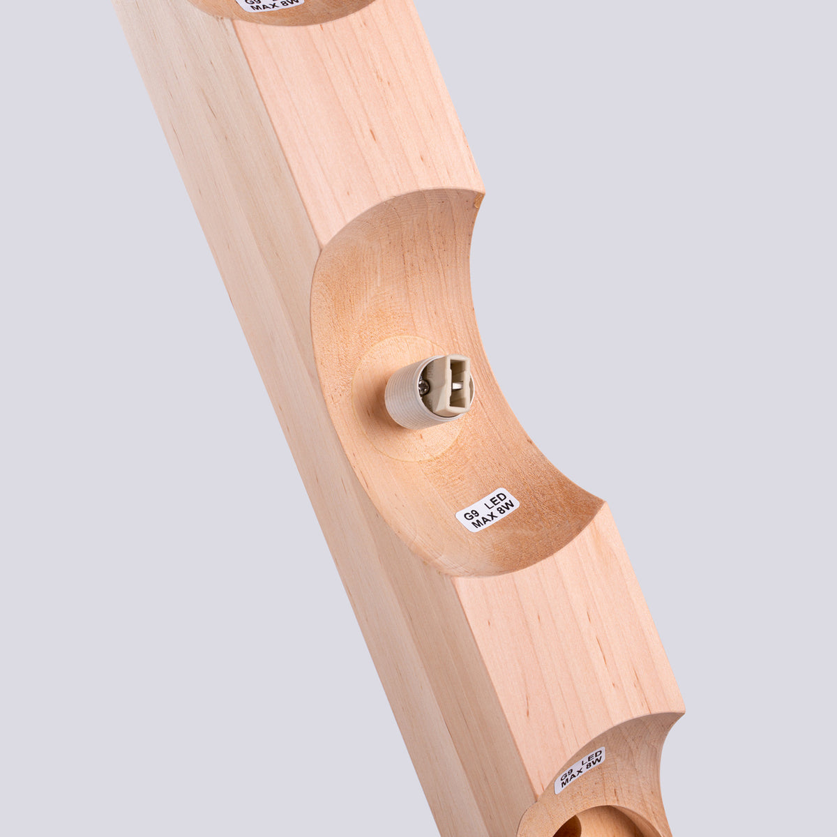 BULBO 3 Deckenleuchte – Weiß / Naturholz