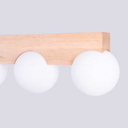 BULBO 4 Deckenleuchte – Weiß / Naturholz