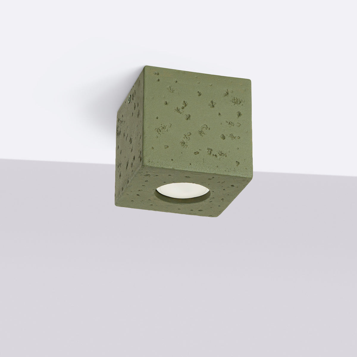 QUAD Beton Deckenleuchte – Olivgrün