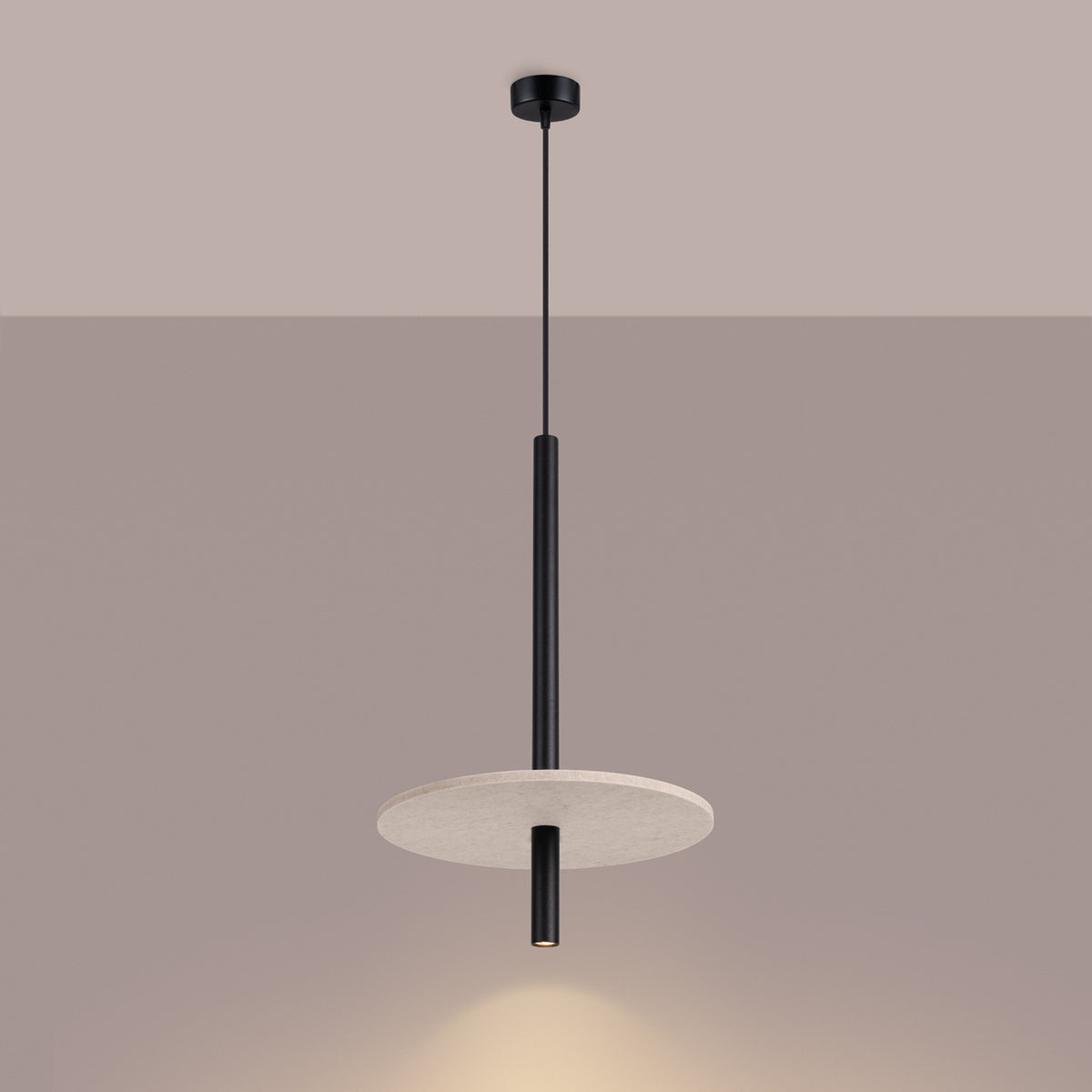 FELTRO 1 Pendelleuchte – Beige / Schwarz
